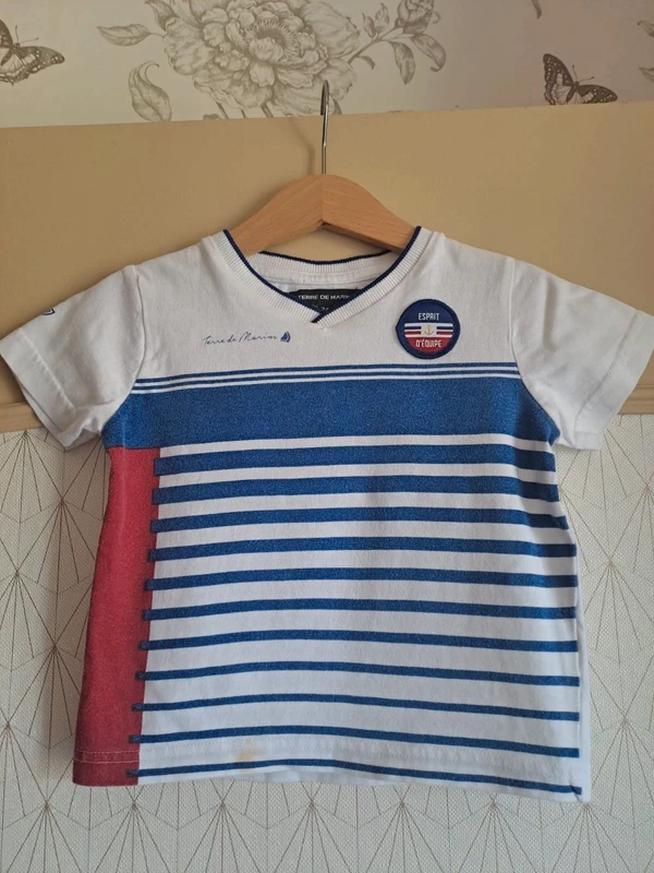 CADEAU pr tte cde à la dde T-shirt garçon terre de marins 2 ans 1 tâche en bas - photo numéro 2