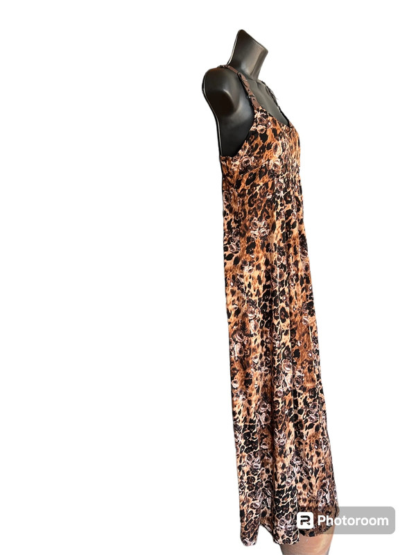 NWT Fresh of LA Leopard Animal Print Maxi Dress size XL! 2