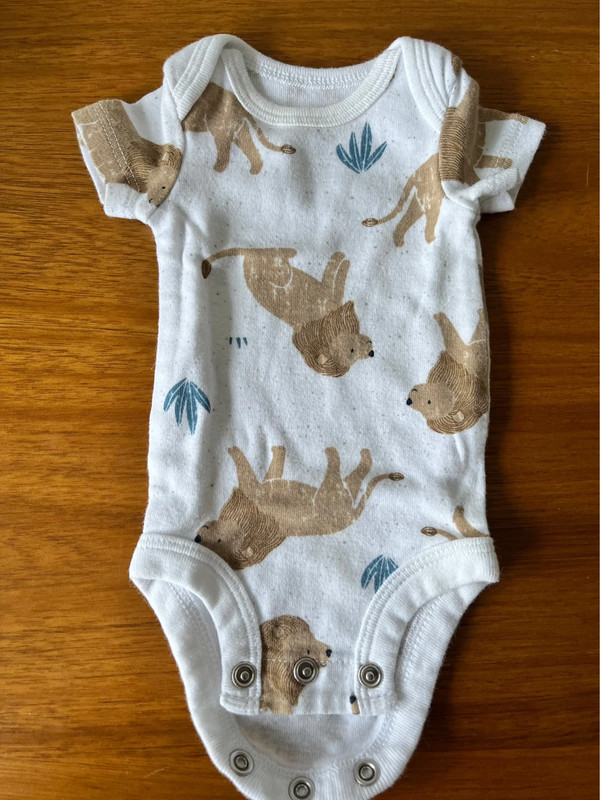 Preemie onesie - lion animal print