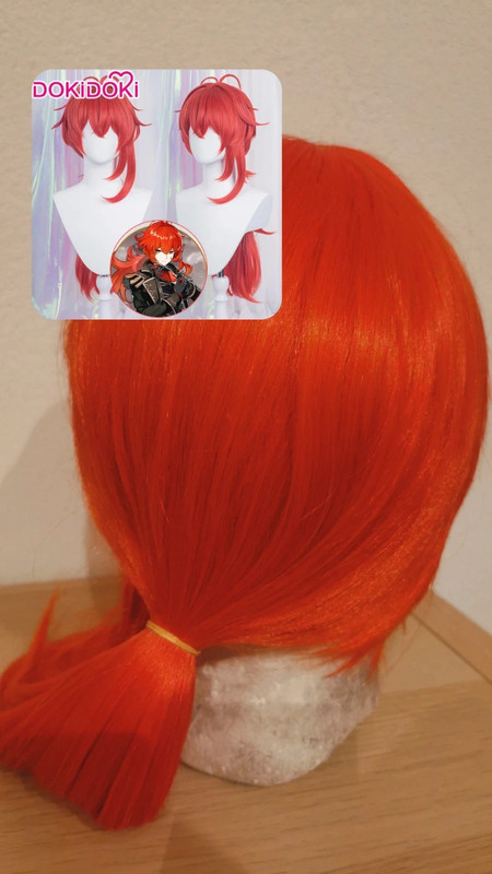 Dokidoki Diluc Genshin Impact Wig 3