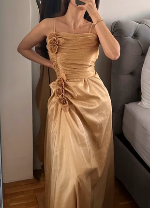 Goldenes Abendkleid, dress, drapiert, marke: jora collection, zustand: Neu, mit Etikett, größe: L / 40 / 12, 125,00 €, 131,95 € inklusive Vinted-Käuferschutz