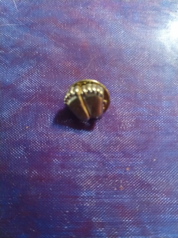 Very lovely golden baby footprints lapel pin 2