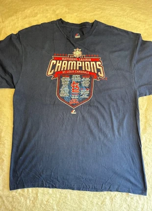 1536. T-shirt Majestic XXL bleu – St. Louis Cardinals Champions 2013, marque: Majestic, état: Très bon état, taille: XXL, 10,00 €, 11,20 € Protection acheteurs incluse