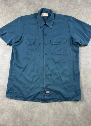 Chemise bleu Dickies homme manche courte taille L vintage made in USA - CHE0107, brand: Dickies, condizioni: Buone, taglia: L, €6.00, €7.00 include la Protezione acquisti Pro
