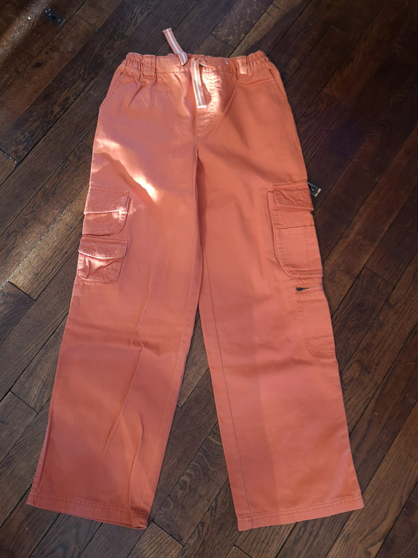 Pantalon toile style baroudeur orange