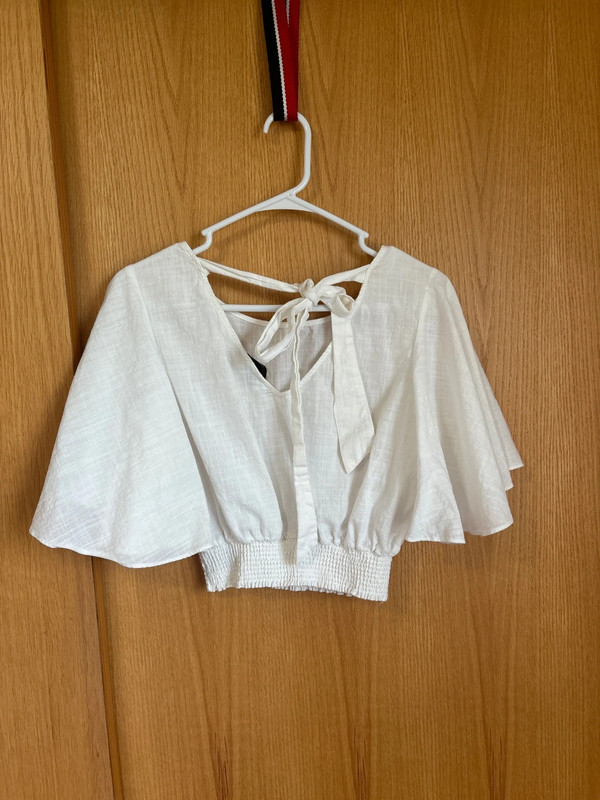 Crop linen white top 2