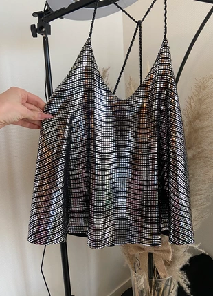 Haut argenté , marca: pas de marque, estado: Muy bueno, tamaño: S / 36 / 8, 5,00 €, 5,95 € Protección al comprador incluida