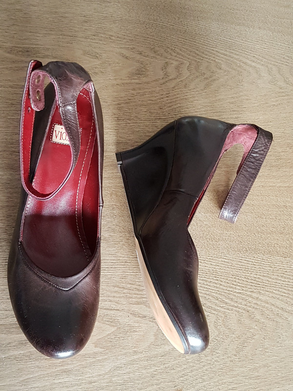 Chaussures cuir maron Vialis P. 39 Neuves 3