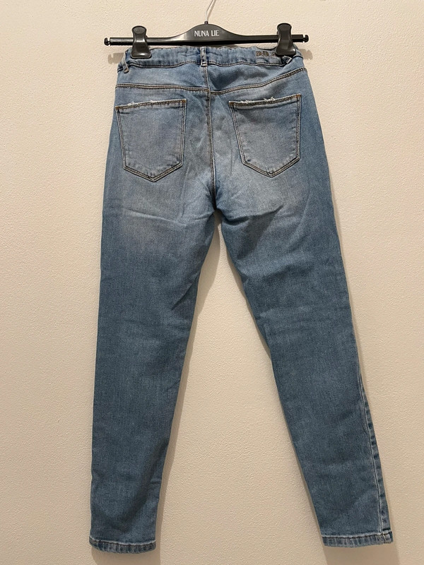 Jeans Zara girls bambina ragazza ragazzina con Strass glitter strappi denim blue