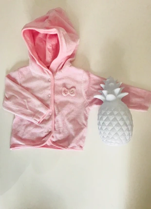 Gilet capuche rose noeud, brand: C&A, condition: Very good, size: 3-6 months / 62 cm, €3.00, €3.85 includes Buyer Protection