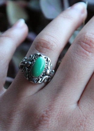 Anello verde/argento, brand: Top Vintage, condizioni: Ottime, taglia: 16,9 mm Ø / 13,5, €8.00, €9.10 include la Protezione acquisti