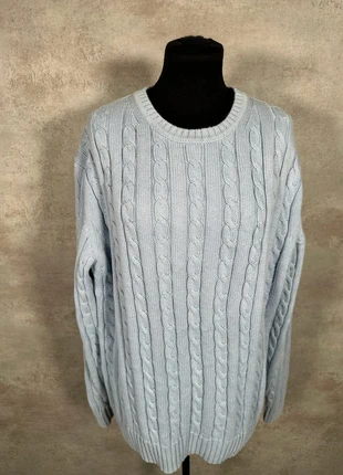Pull Maille Torsadée Cable Knit Vintage Grant Thomas bleu clair ample taille L, marca: Vintage Dressing, estado: Muito bom, tamanho: L / 40 / 12, €8.00, €9.10 inclui Proteção do Comprador Pro