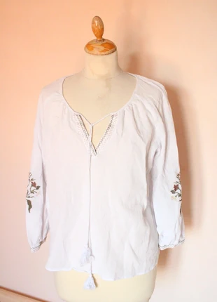 Blouse blanche Freeman T.Porter, taille M, merk: Freeman T. Porter, staat: Heel goed, maat: M / 38 / 10, € 10,00, € 11,20 inclusief Kopersbescherming