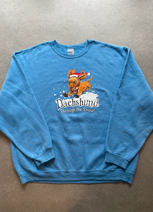 Sweat crewnck vintage jerzees nublend imprimé chien dachshund through the snow taille XXL, brand: Vintage Dressing, condition: Good, size: XXL / 44 / 16, €13.00, €14.35 includes Buyer Protection Pro