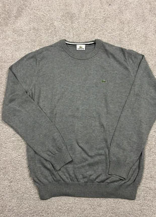 Pull col rond en coton Lacoste vintage | Taille M Hommes | Gris clair logo brodé, marca: Lacoste, estado: Muy bueno, tamaño: M, 30,00 €, 32,20 € Protección al comprador Pro incluida