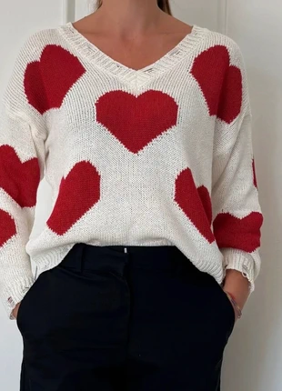 🌸 Pullover scollo a cuoricini M/L nuovo my day 🌸, marque: My Day, état: Neuf sans étiquette, taille: M / 38 / 10, 14,90 €, 16,35 € Protection acheteurs incluse