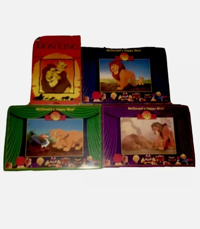 McDonalds Happy Meal Toys The Lion King Jigsaw Puzzles 1994 Set of 3 with Book Vinted