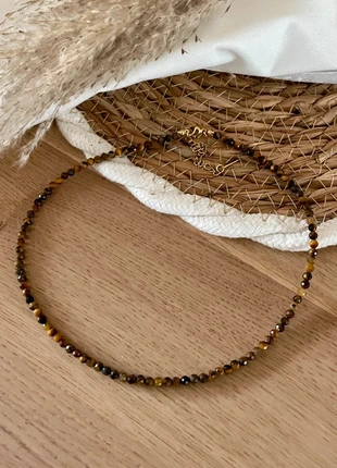 Tijgeroog ketting • handgemaakt • cadeauverpakking, merk: by Mariluz, staat: Nieuw zonder prijskaartje, € 14,95, € 16,40 inclusief Kopersbescherming