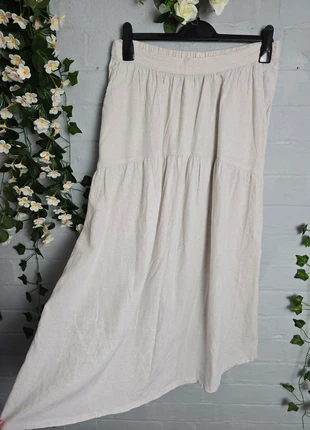 Joie linen blend cream midaxi skirt 14 UK, brand: Joie, condition: Very good, size: M / UK 12-14, £10.00, £11.20 includes Buyer Protection