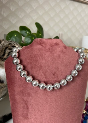 Zilvere kralen ketting, merk: Boutiek, staat: Nieuw zonder prijskaartje, € 8,00, € 9,10 inclusief Kopersbescherming