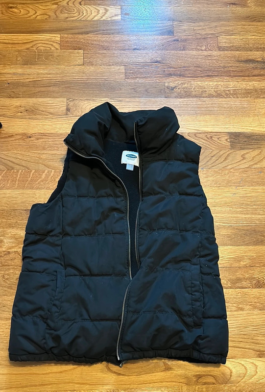 Old Navy Black Full Zip Puffer Vest Size Large 3