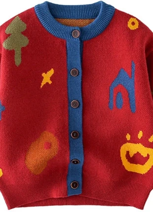 🏮 festive red knit cardigan 90, marque: Cotton town, état: Neuf avec étiquette, taille: 24-36 mois / 92 cm, 22,95 €, 24,80 € Protection acheteurs incluse