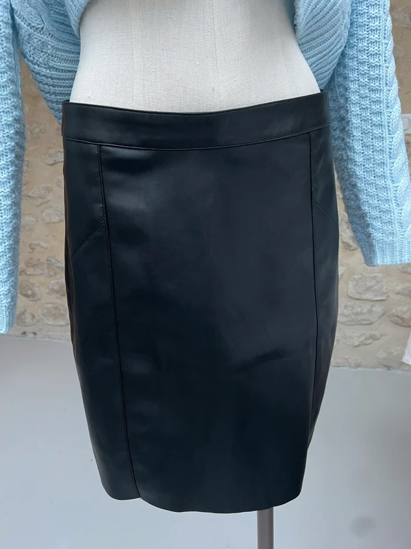 Vero Moda - Jupe crayon classique en cuir synthétique neuve - photo numéro 2