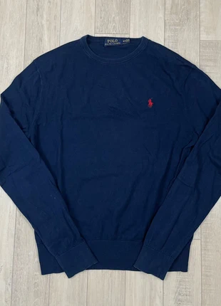 Pull Ralph Lauren col rond couleur bleu marine signe rouge taille M, brand: Ralph Lauren, condition: Very good, size: M, €39.00, €41.65 includes Buyer Protection
