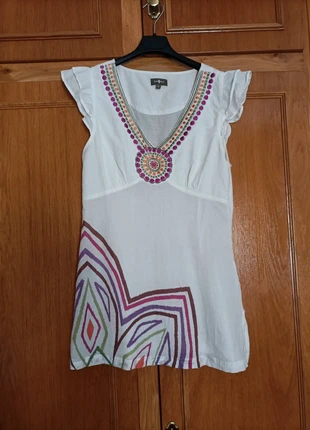 Blusa Surkana blanco bordado talla M cremallera lateral, marque: Surkana, état: Très bon état, taille: M / 38 / 10, 20,00 €, 21,70 € Protection acheteurs incluse