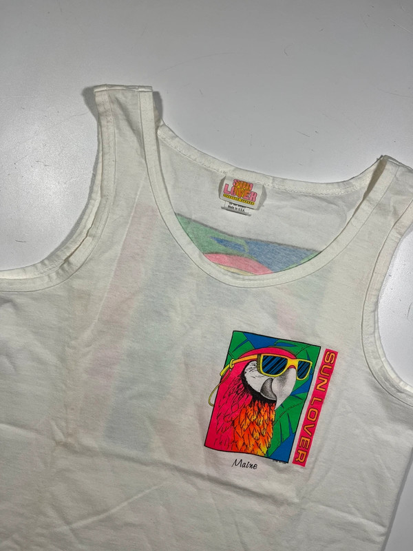 Koszulka na ramiączka bluzka Vintage Sun Lover Vintage 1989 L license 80s 90s y2k retro rare 2