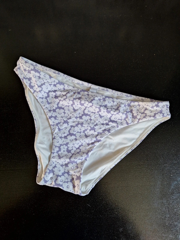 Culotte de bain fleur blanche violet T.36 Etam 1