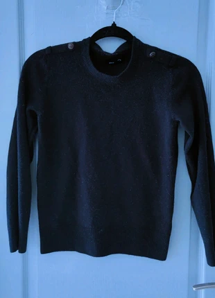 Pull noir col rond BRICE à épaulettes boutonnées – Taille S, marke: Brice, zustand: Gut, größe: S, 1,50 €, 2,28 € inklusive Vinted-Käuferschutz