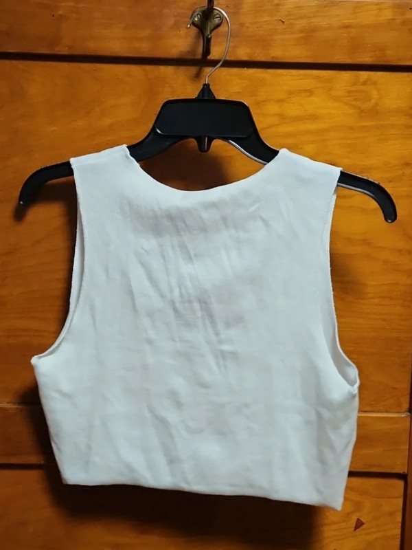 Zara White Crop Ribbed Tank Top 3