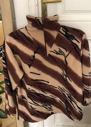 Fleece Pulli im Tiger Look, marke: Vintage, zustand: Sehr gut, größe: M / 38 / 10, 23,00 €, 24,85 € inklusive Vinted-Käuferschutz