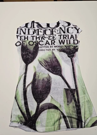 T shirt long sans manche avec tulipes noires et vertes, brand: sansnom., condition: Good, size: M, €5.00, €5.95 includes Buyer Protection