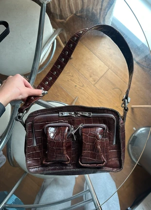 Y2K style punk studded nunoo Brown leather shoulder bag with a unique, boho vibe #leatherbag, brand: Nunoo, condition: Good, £20.00, £21.70 includes Buyer Protection