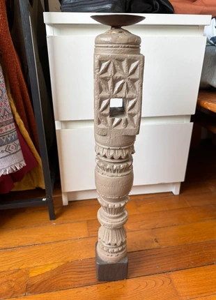 Bougeoir unique en bois sculpté – recyclé d’un pied de lit ancien, marque: Vintage, état: Très bon état, 8,00 €, 9,10 € Protection acheteurs incluse