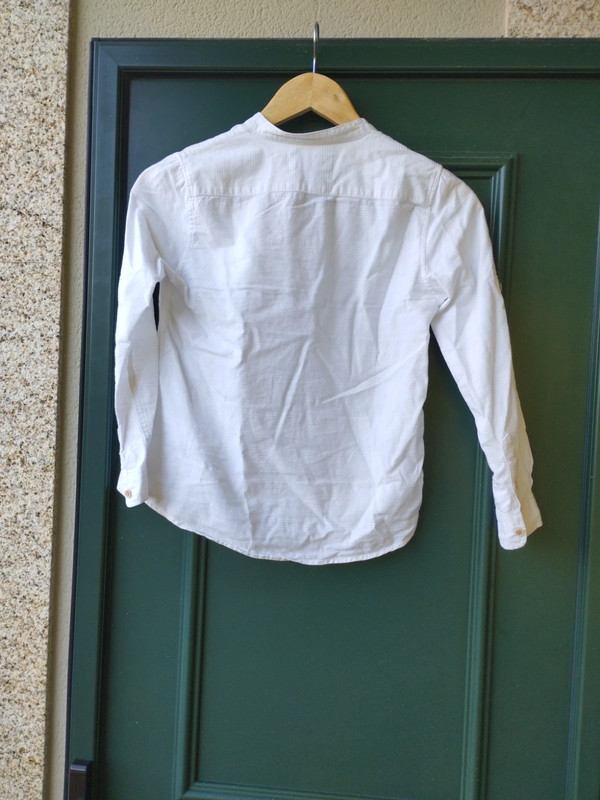 Camisa zara nino blanca cuello mao