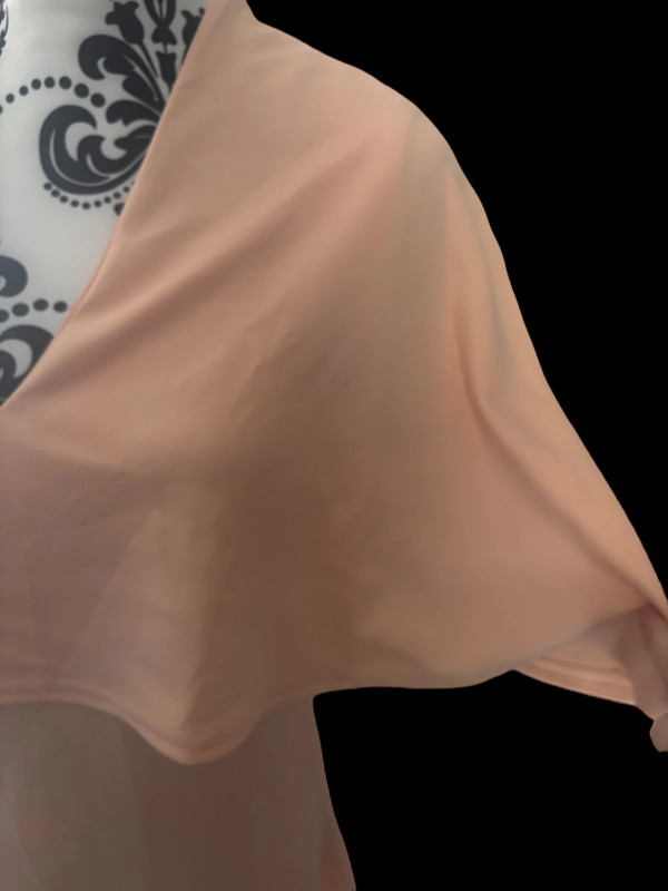 V-Neck Cape Dress - Salmon Pink 2