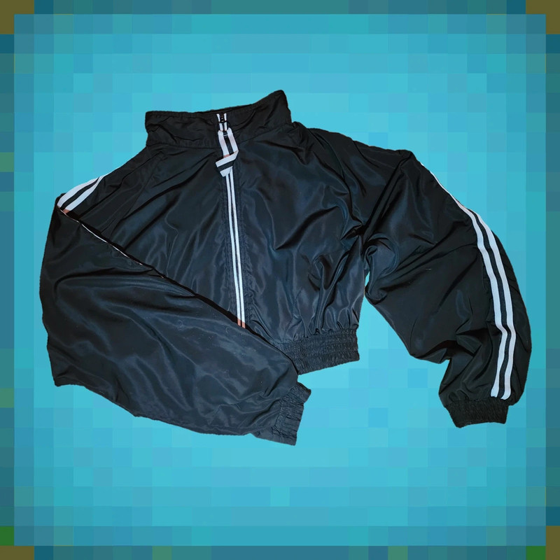 Cropped Addias-Style Poofy Windbreaker 1