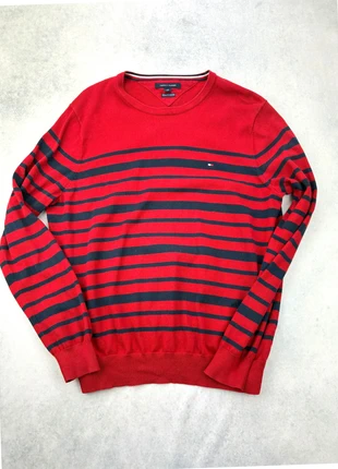 pull col rond tommy hilfiger taille L coton rouge rayé crewneck, marca: Tommy Hilfiger, estado: Muy bueno, tamaño: L, 25,00 €, 26,95 € Protección al comprador incluida