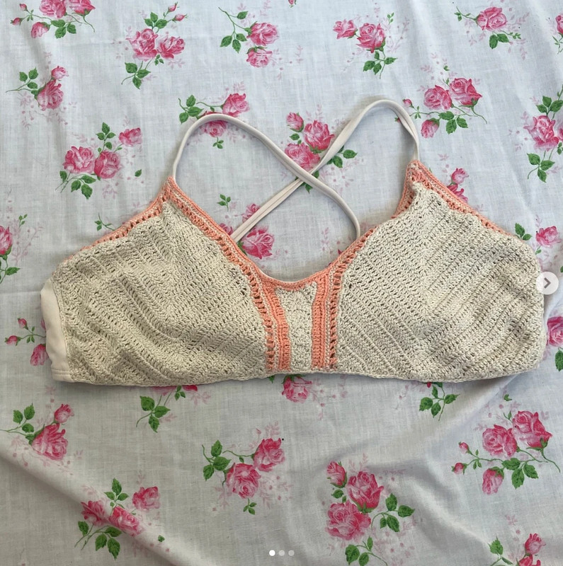 xhilaration off white crochet bralette bikini top 1