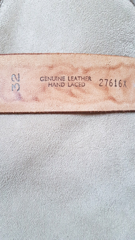 Ceinture cuire .Genuine leather Hand laced . lacé à la main 2