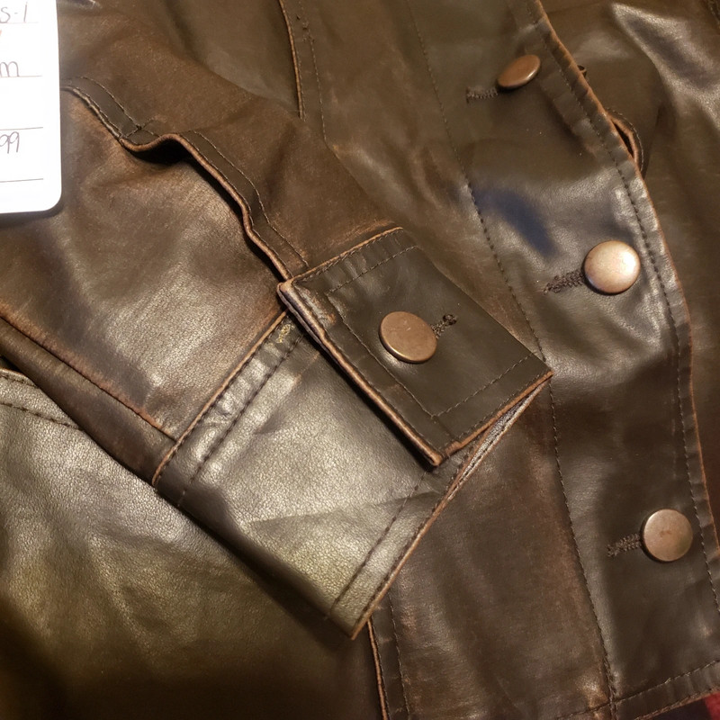 Pleated Brown Leather Jacket 2