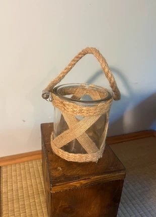 Rustic Glass Lantern with Rope Handle – 4.5 Inch, condition: Very good, £5.00, £5.95 includes Buyer Protection Pro