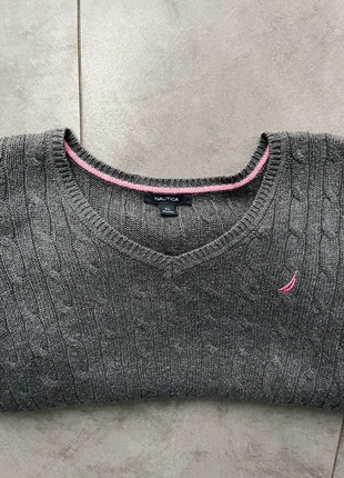 Pull col en V Nautica gris/rose XL, marque: Nautica, état: Neuf sans étiquette, taille: XL / 42 / 14, 16,00 €, 17,50 € Protection acheteurs incluse