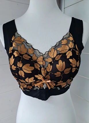 Brassière de confort 42 dentelle noir et or Neuve, marca: Celilin, estado: Nuevo sin etiquetas, tamaño: XL, 9,99 €, 11,19 € Protección al comprador incluida
