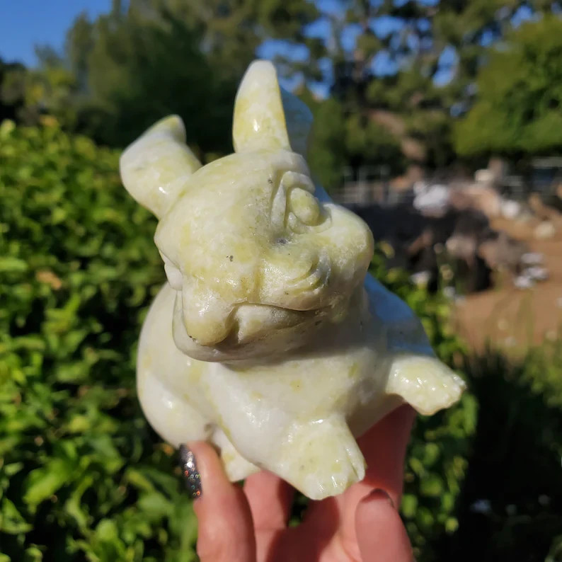Serpentine Jade Bunny Rabbit Hand Carved 866 grams | 1lbs 15oz 3