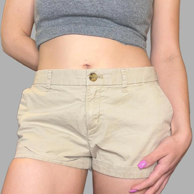 beige tan mini summer shorts 1