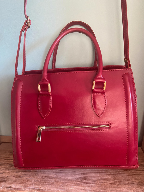 Borse in Pelle ruime leren tas rood